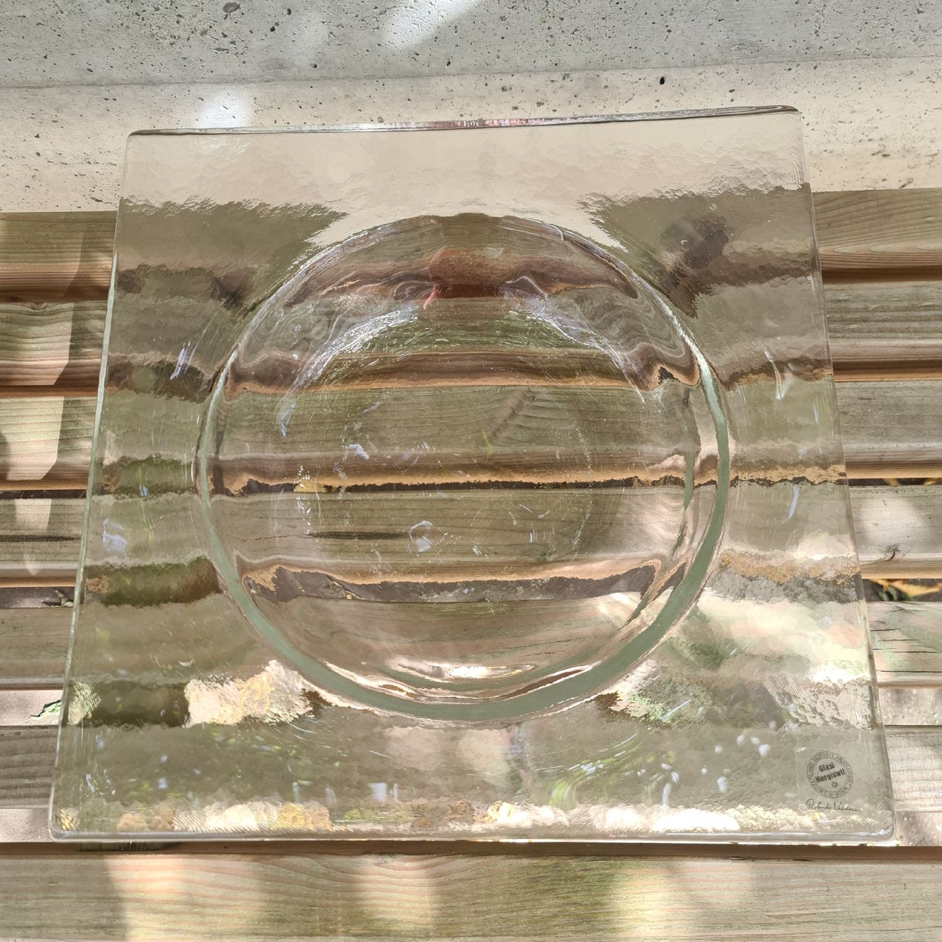 Glasi Hergiswil Bicchieri: Glasi Hergiswil Schale Dekoschale quadratisch transparent – Usato da Zofingen venduto da Loop_ReSale