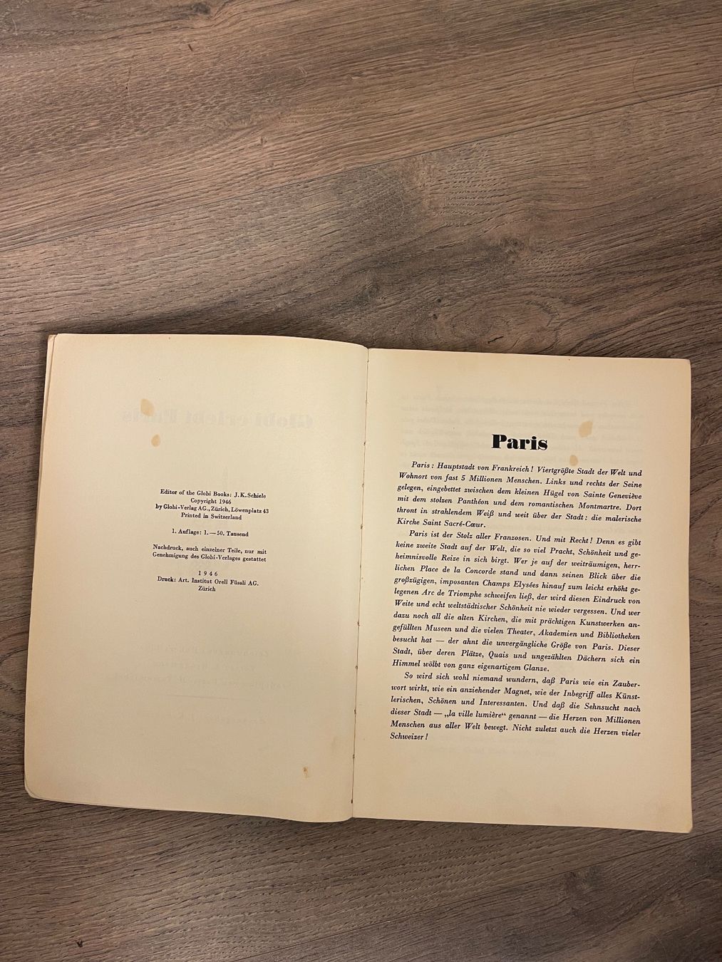 Fumetti: Globi erlebt Paris, 1946, 1. Auflage – Usato da Basel venduto da mariablanka 1