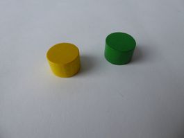 2 Spielsteine, Holz, Grün, Gelb, Ravensburger, 15 x 10mm