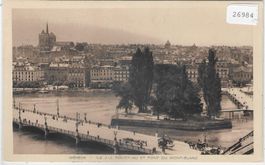 Geneve Ile J.J. Rousseau et Pont du