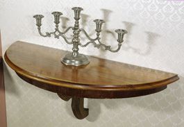 antiker Wandtisch Wandkonsole Nussbaum halbrund
