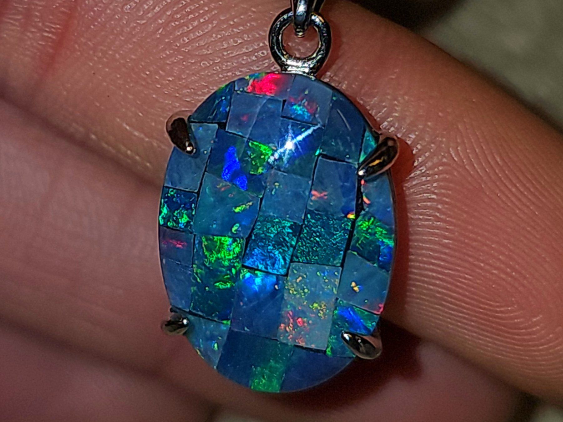 Ciondoli: Silber-Anhänger mit Australischer Opal Mosaik Triplette – Nuovo e nell'imballaggio originale da Uerkheim venduto da Winwinner 2