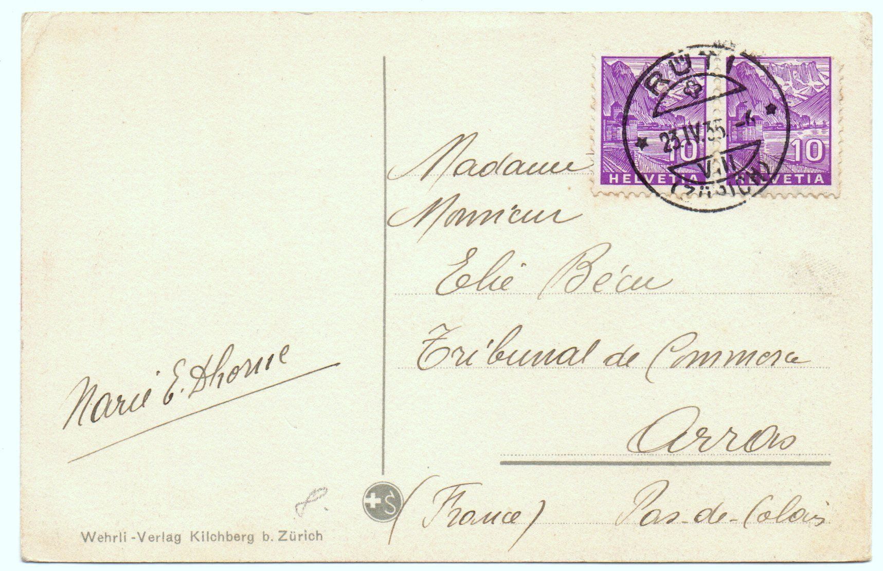 Cartes postales: RAPPERSWIL gel. 1935 v. Rüti – D'occasion à Jona par philajona 1