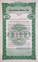 7% Consolidated Metals, Inc., New York City - 1926
