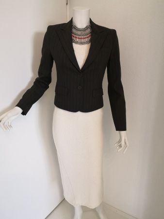 🤩4 STK: ICM STREIFEN-BLAZER-JACKE BRAUN & 2 BADGES &GUCCI P
