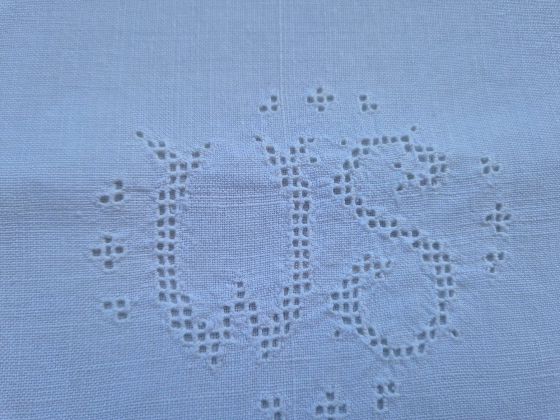 Biancheria da letto: 2 Kissenbezüge mit Monogramm "WS" aus Leinen – Usato da Bern venduto da aronari 1