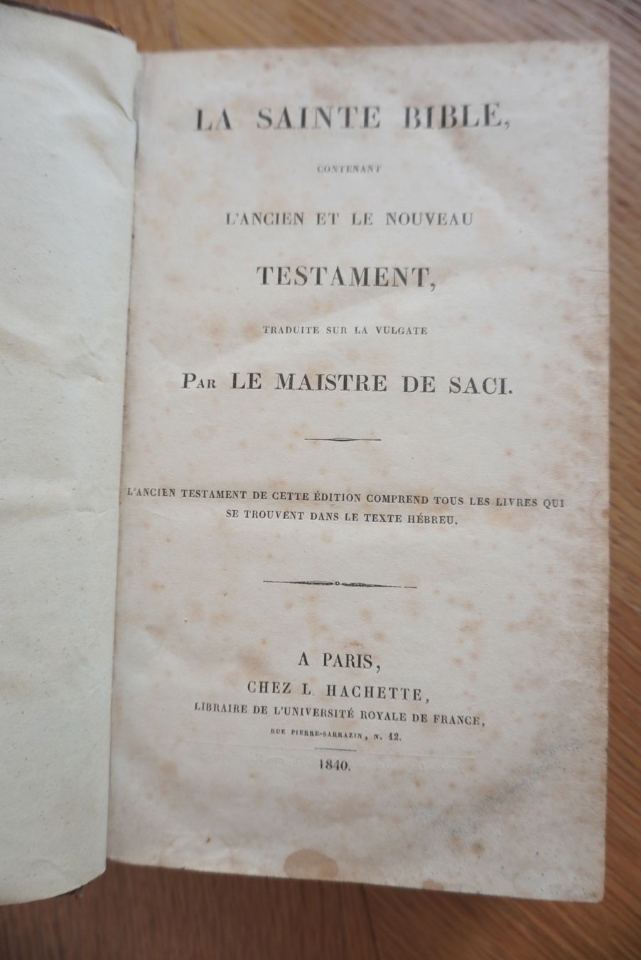 Libri: LA SAINTE BIBLE 1840 L. HACHETTE – Usato da Torre venduto da Mon.ShuShu 7