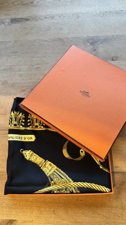 Edler HERMÈS Seidenschal "Les Cavaliers d'Or", Top Zust (23)