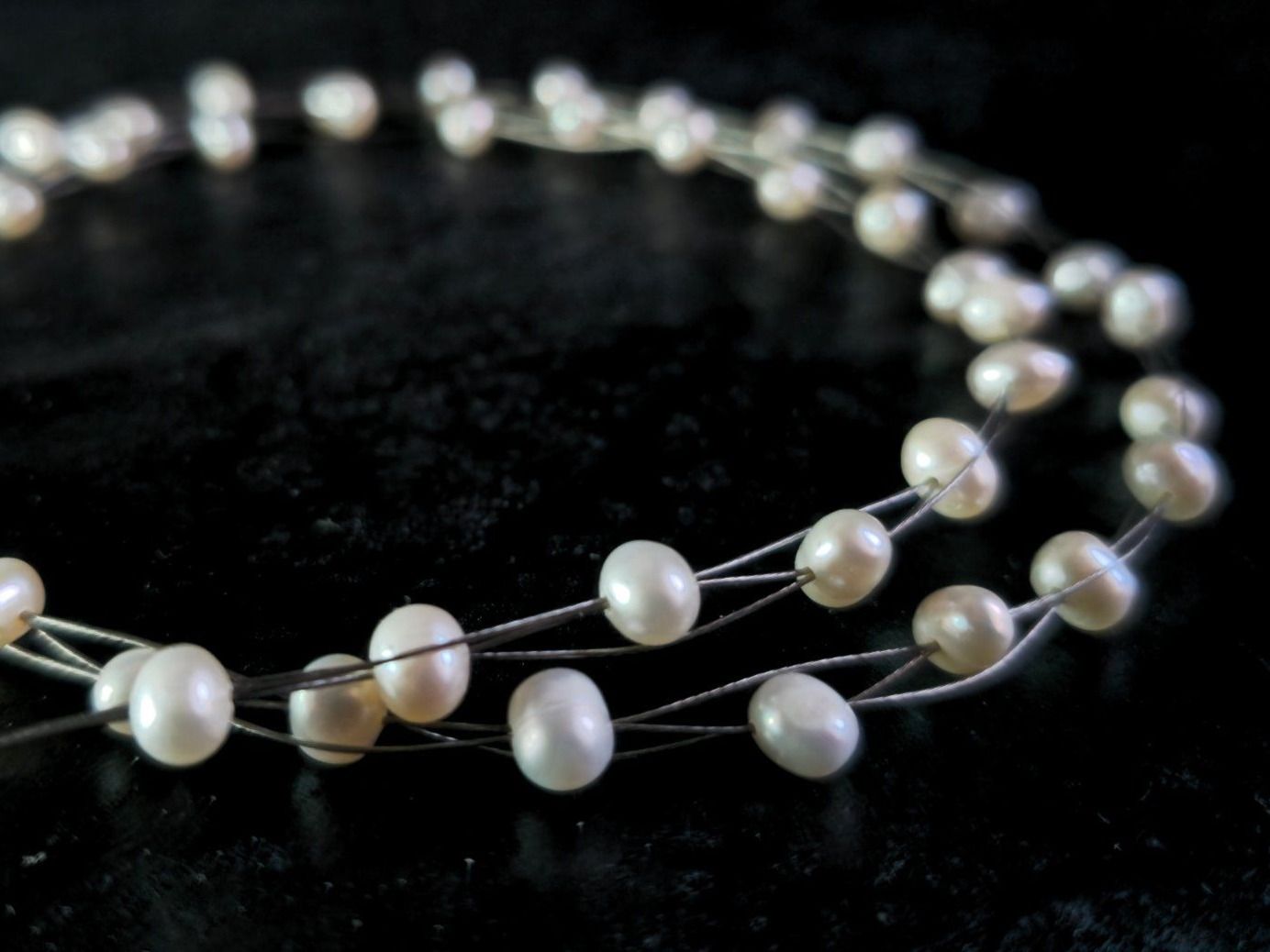 Catenine: 925 Silber Perlenkette lang Kette Zuchtperlen weiß einmalig – Nuovo (secondo la descrizione) da Riedt b. Erlen venduto da Gottestraene