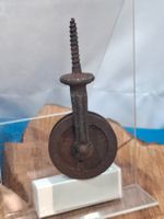 1 antike Vogel Rolle, Ø 4.5cm, Gusseisen (4138#AEW0)