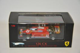 Ferrari 126 CK #27 G. Villeneuve Monaco GP 1981 , HWE , 1:43