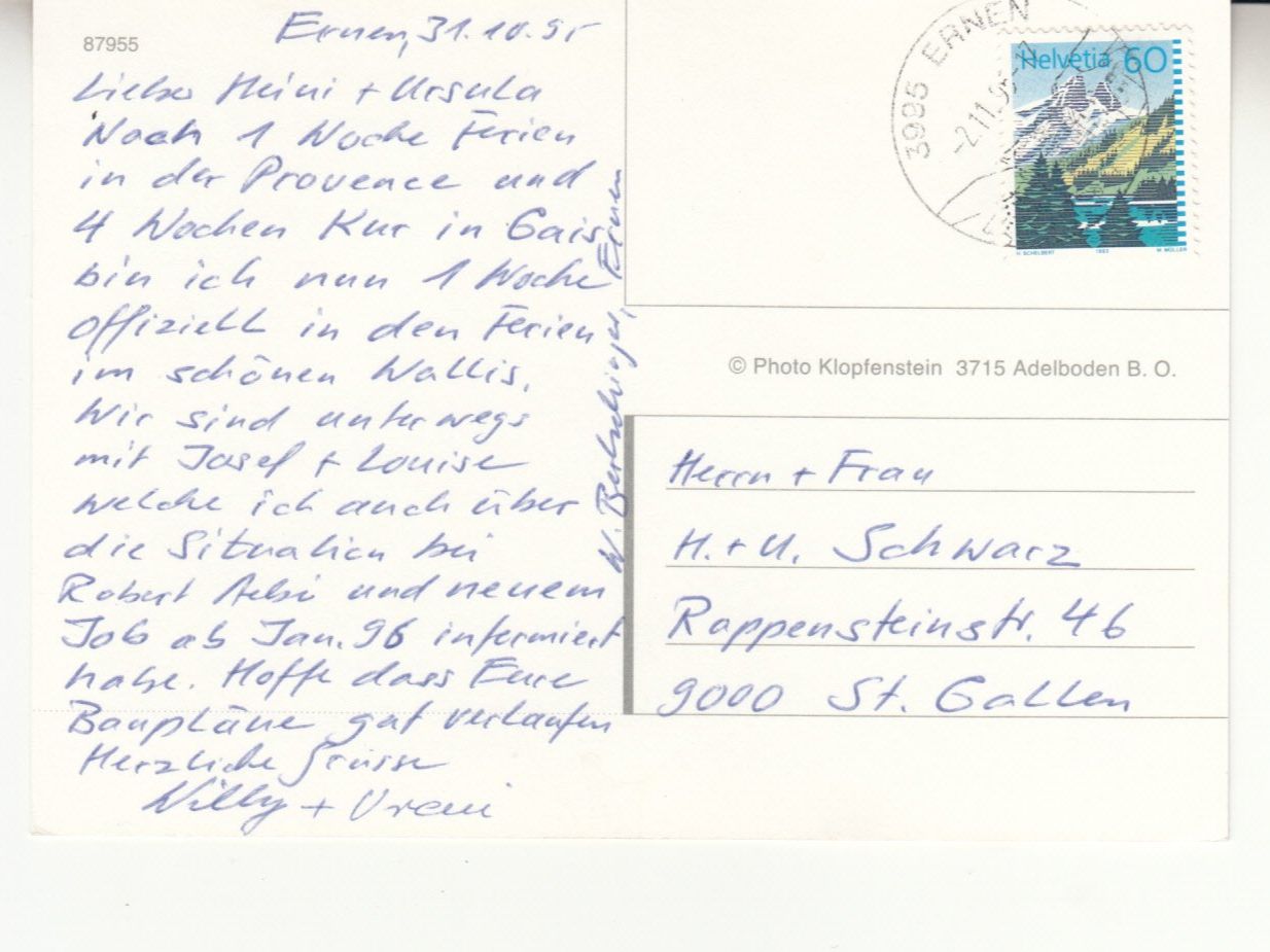 Cartes postales: Wallis 1995 – D'occasion à Bürglen TG par StampGraf 1