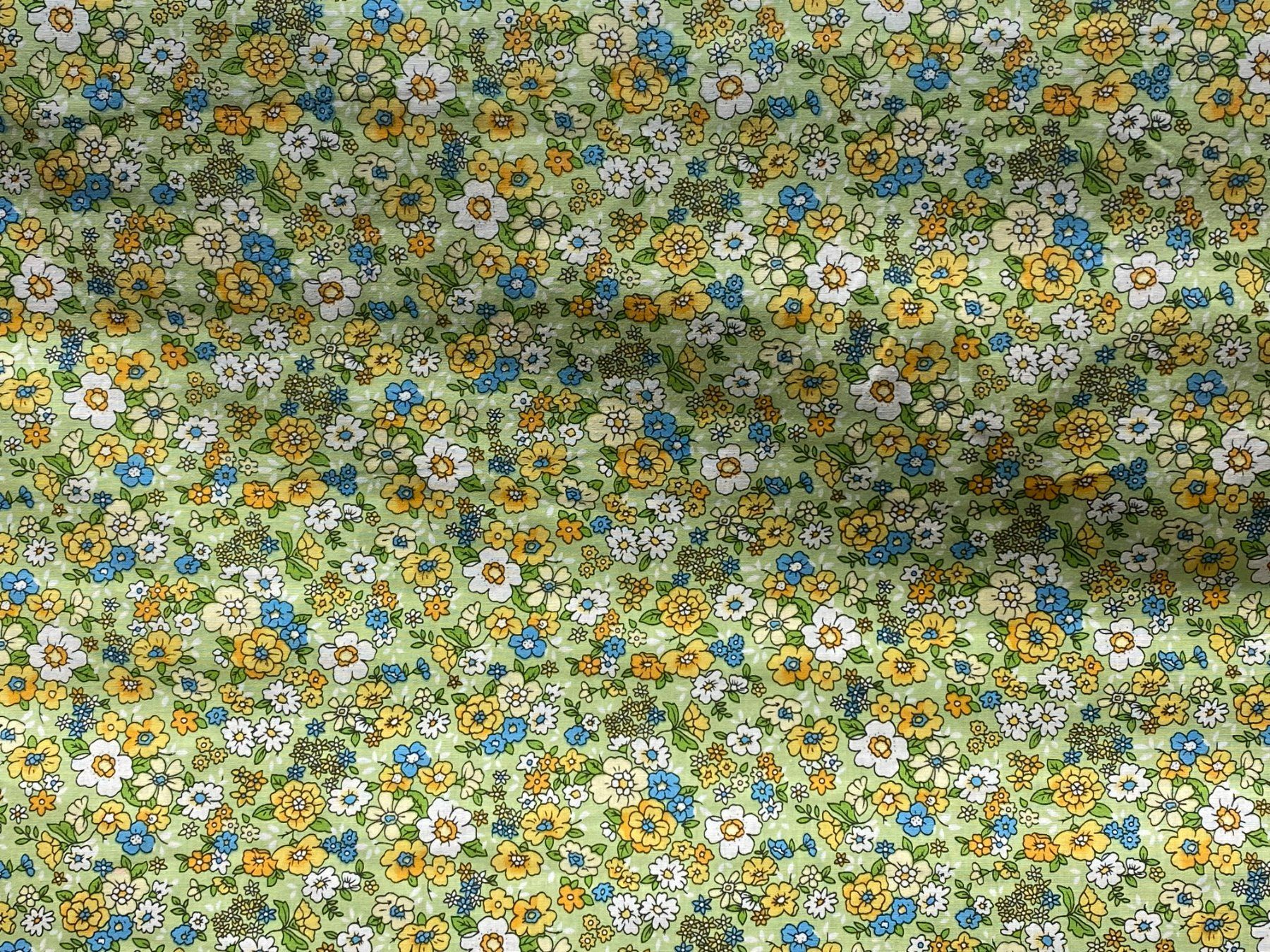 Tessuti: Tissu coton vert imprimé fleurs – Nuovo e nell'imballaggio originale da Préverenges venduto da mam_629h