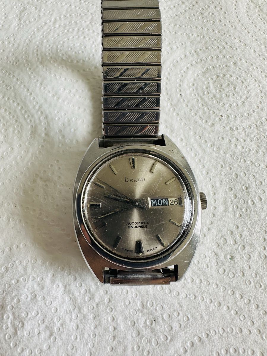 Swiss Uhren: Orologio Urech automatico 25 rubini data uomo – Gebraucht aus Cureglia von myr_9v25