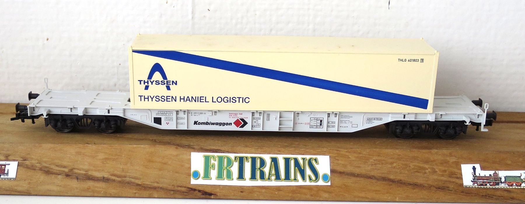 Fleischmann Modellini di ferrovie: FLEISCHMANN 5251 DB WAGON PORTE CONTAINER THYSEN HANNIEL – Usato da Gland venduto da FRtrains 2