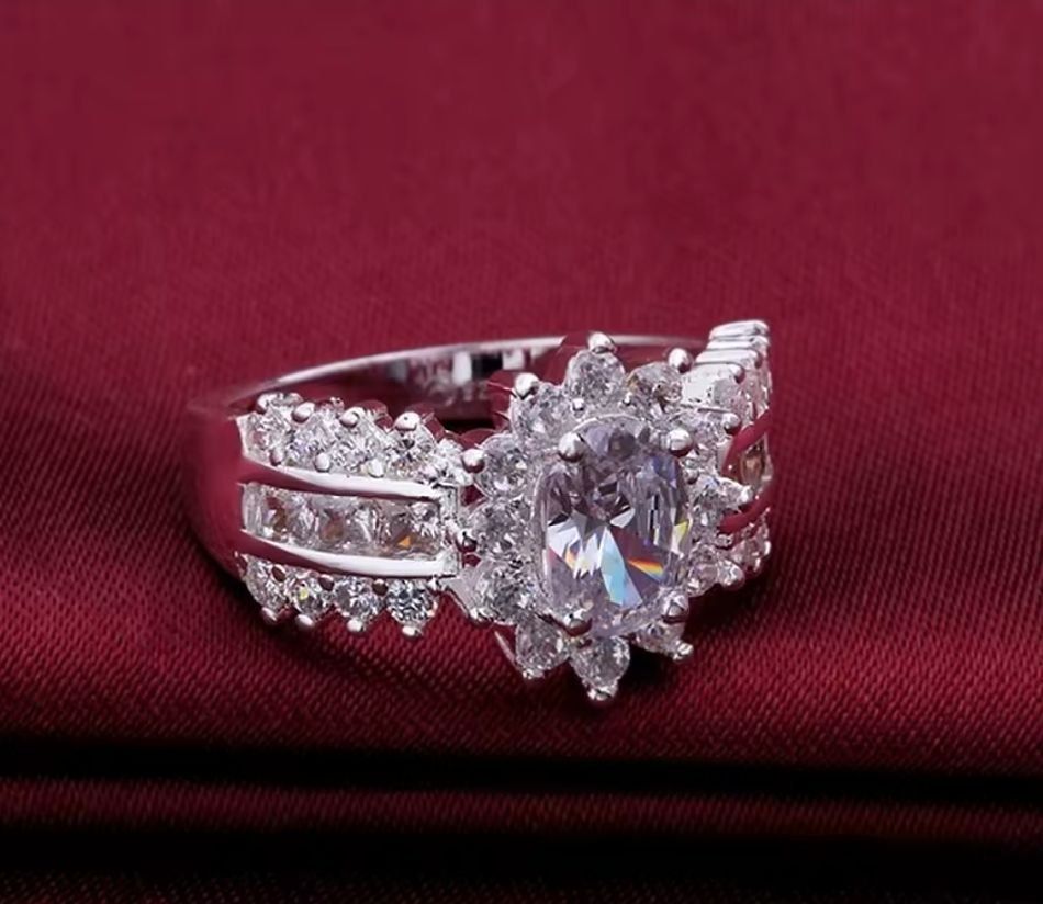 Bagues: Schicker Ring mit Zirkonia, 925 versilbert, Gr. 8 – Neuf (Voir description) à Grenchen par maretop 1