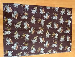 Stoff mit Vintage Reiter-Motiv , 150x200cm, Neuwertig