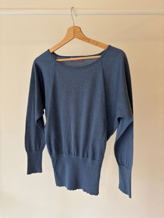 Pull bleu manches longues chauve-souris - Taille S/M
