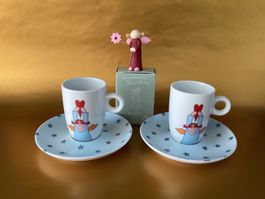Räder / 2 Espressotassen plus 1 Figürli / himml. Schwestern