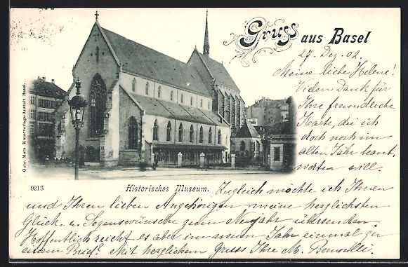 Ansichtskarten: AK Basel, Historisches Museum, 1902 – Gebraucht aus Berlin von bartko-reher