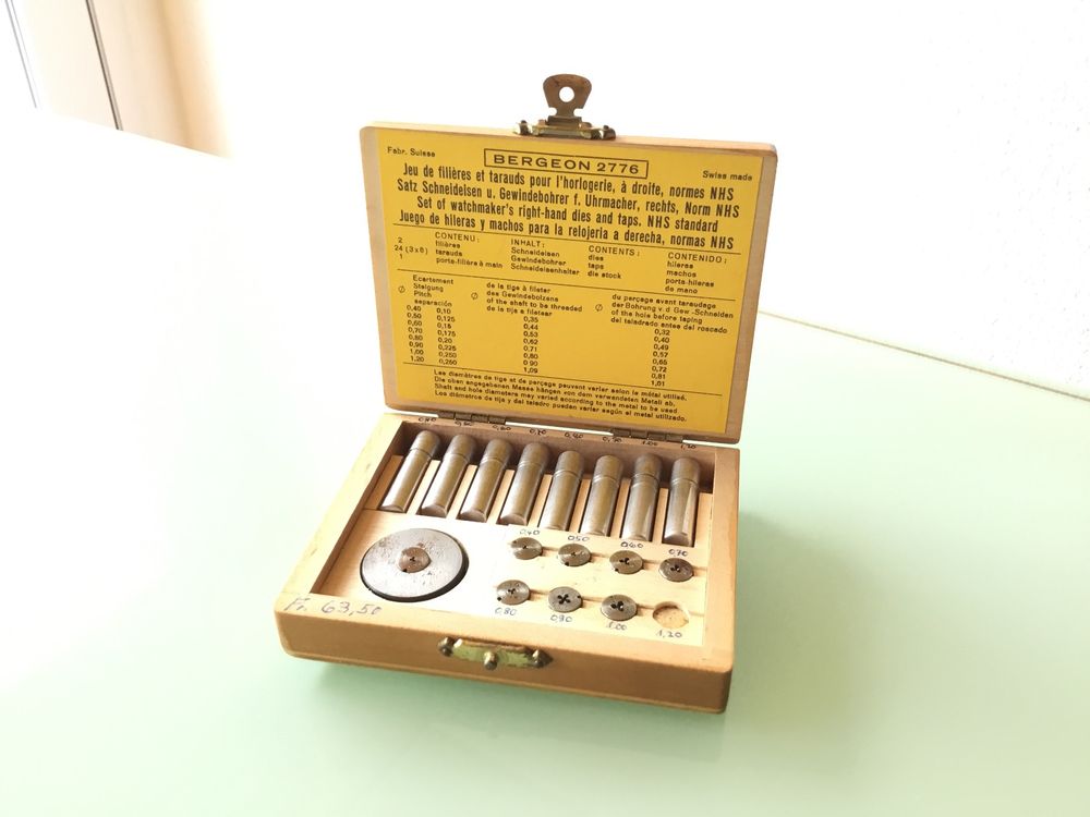 Kit Filière Et Tarauds Horlogerie - M 1.0 à 2.5 Mm - Occasion