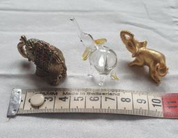 3er Set Deko-Elefanten, Glas, Metall, Glücksbringer🐘!