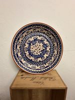 Keramik Teller/Platte handbemalt blau weiss guter Zustand