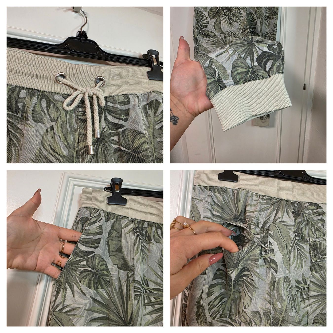 Pantaloni: Laura Forelli Hose mit Blätterprint M/L – Usato da Wald ZH venduto da CapLux 1