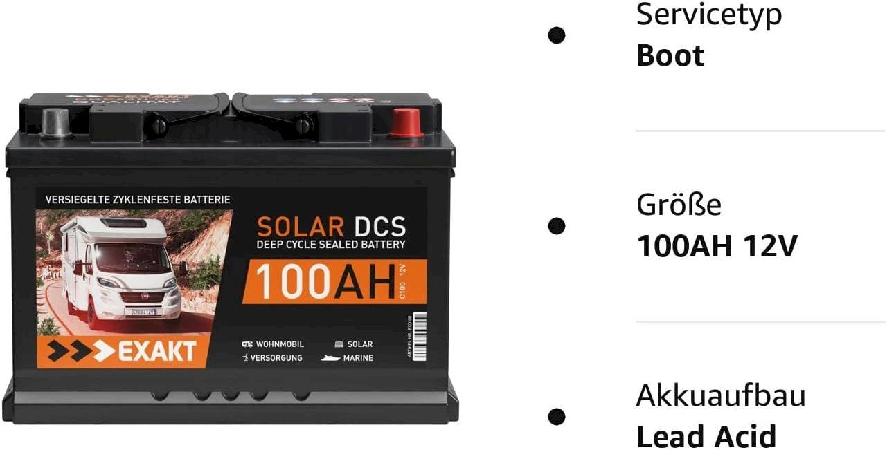Elettrotecnica: EXAKT Solar DCS Solarbatterie 100Ah 12V – Nuovo e nell'imballaggio originale da Bottighofen venduto da zaap 4