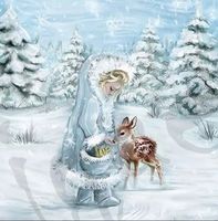 Serviette feeding deer (1436) 2Stk.