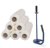 Profi Abroller Premium Blau + 6 Rollen 2,5 kg Stretchfolie