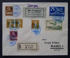 Flugspende-Vignette Nr. 8 auf Brief, Laufen - Zürich 1924