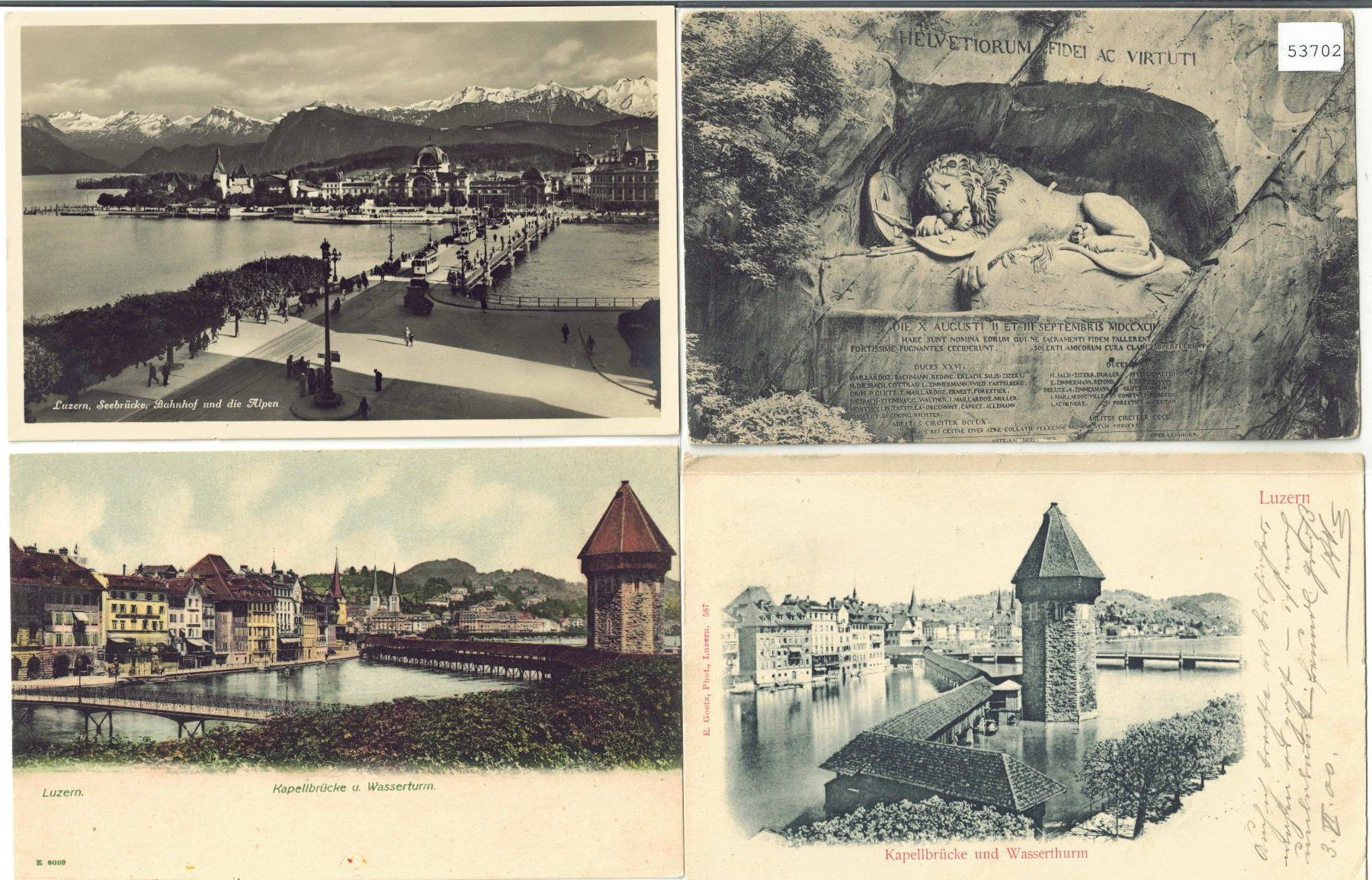 Cartoline postali: 4 AK - Luzern – Usato da Ettingen venduto da Kartenplanet
