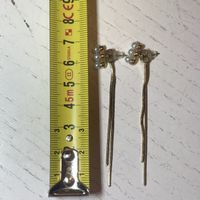 Dangle Earrings Gold Tone Pearl Cluster Stud Design Pair