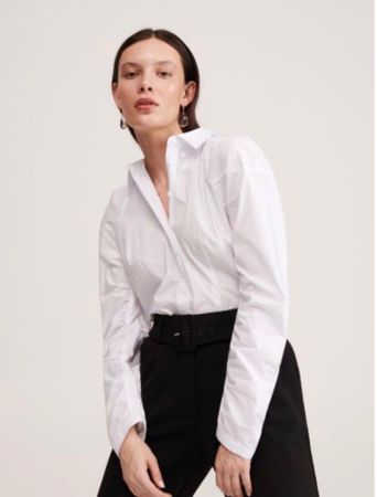 RESERVED 42 M L Neu/NP35CHF Bluse Raffungen an den Ärmeln