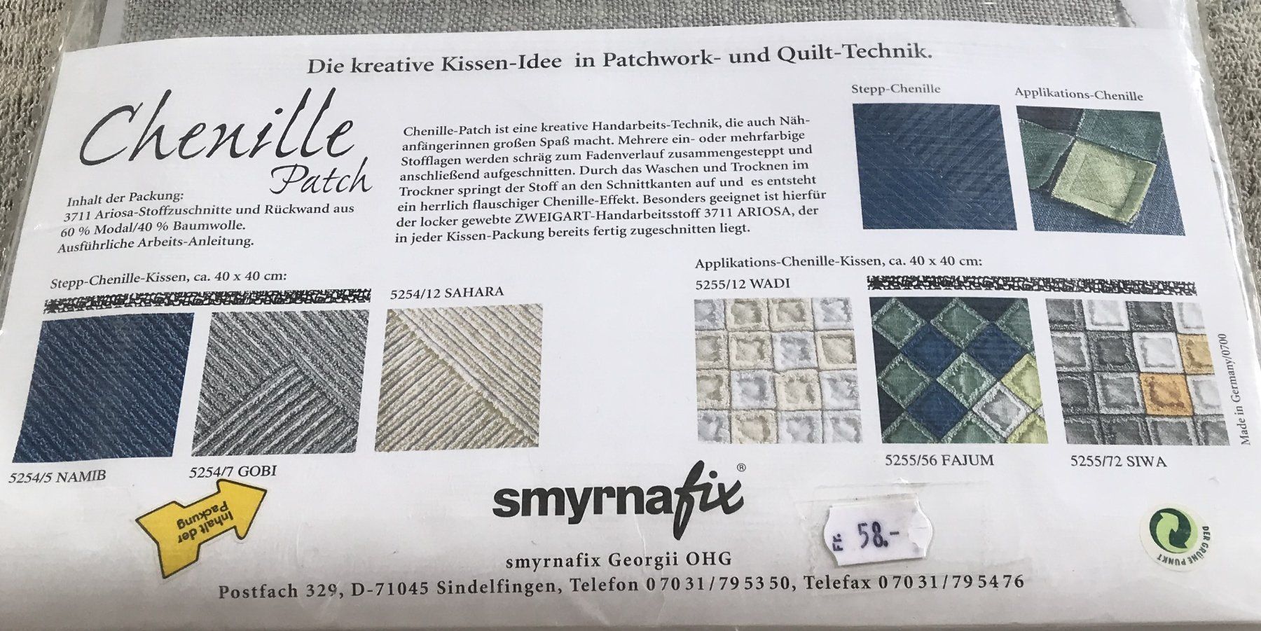 Kit bricolage: PATCHWORK CHENILLE PATCH NEU & ORIGINALVERPACKT – Nuovo e nell'imballaggio originale da Ostermundigen venduto da wini63 2