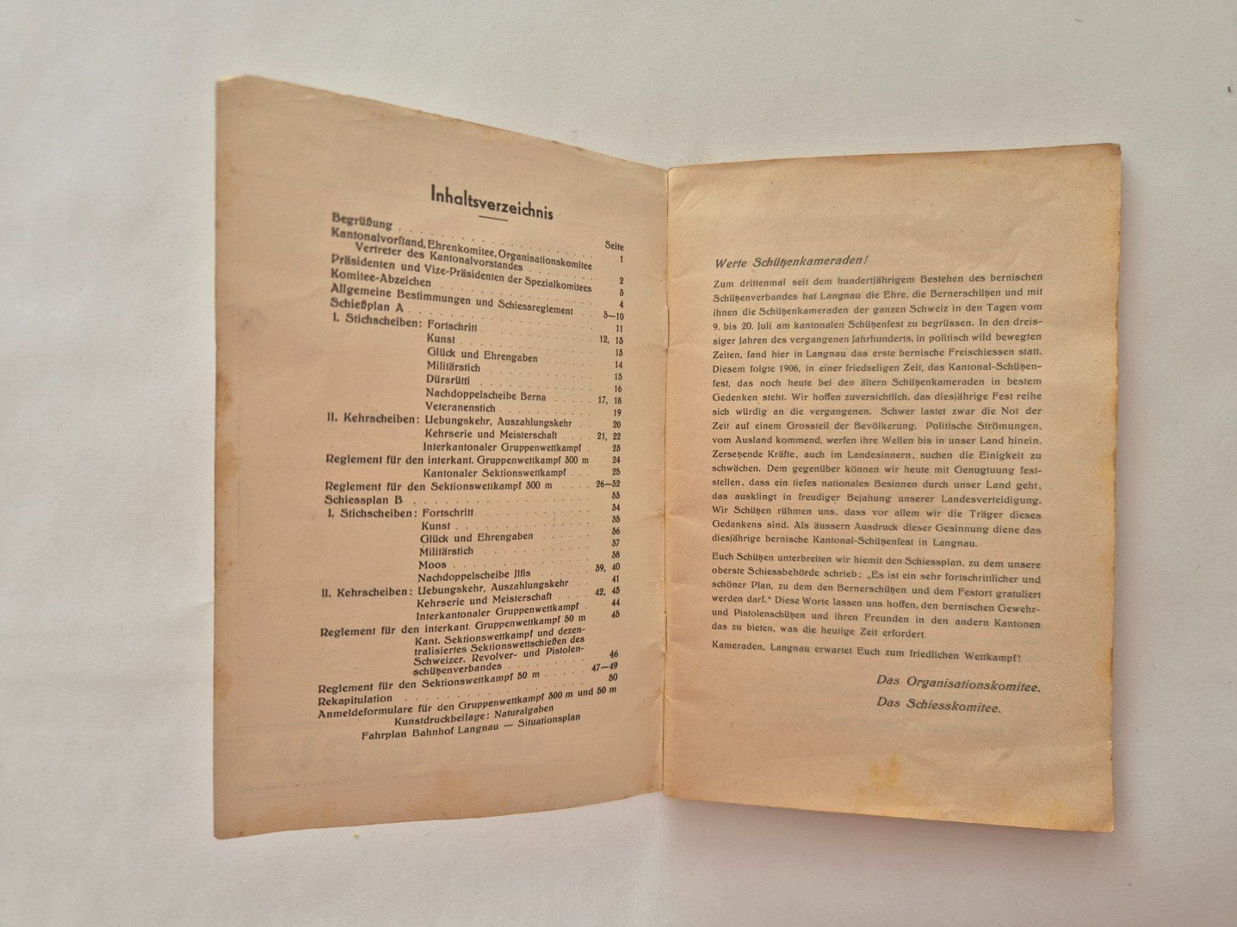 Libri: Berner Kantonal-Schützenfest Langnau 1937 Programm – Usato da Langendorf venduto da zvonu161 2