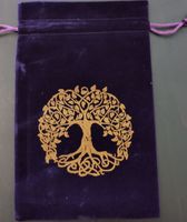 Beutel in Purple mit Lebensbaum Motiv - neu