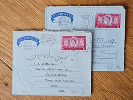 2 Airmails nach Iran 1957