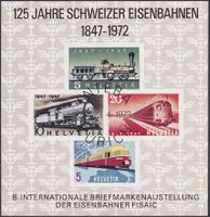 1972, Vignette 125 J.SCHWEIZER EISENBAHNEN, Internaba Zürich