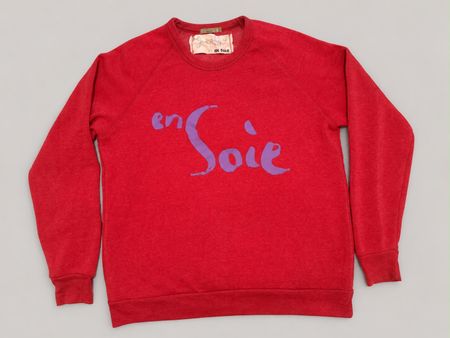 Vintage En Soie Jersey-Sweatshirt Rot, Grösse M