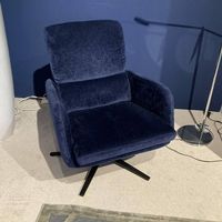 JOOP! Designer Lounge Sessel Samt Dunkelblau