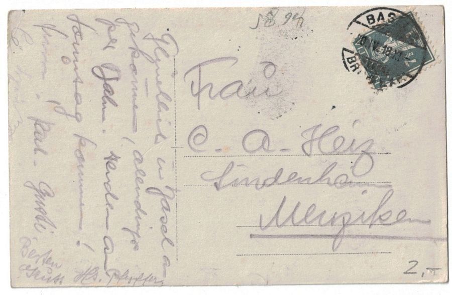 Cartoline postali: Basel, Schweizer Mustermesse, belebt, gelaufen 1918 – Usato da Frauenfeld venduto da POML 1