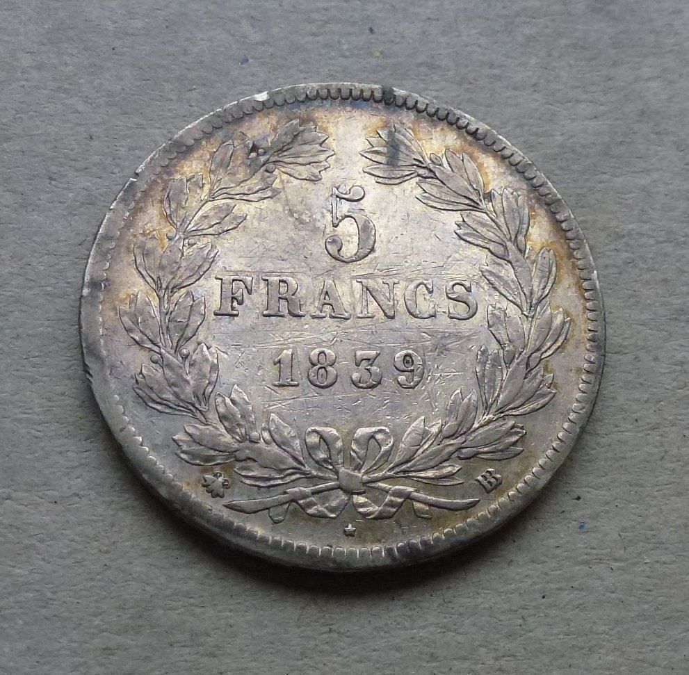 Tutti le monete: Frankreich ++ 5.- Francs 1839 BB – Usato da Walkringen venduto da Casablanca777 1