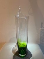 Grüne Glasvase, dekorative Vase, Tischvase, Höhe 35 cm