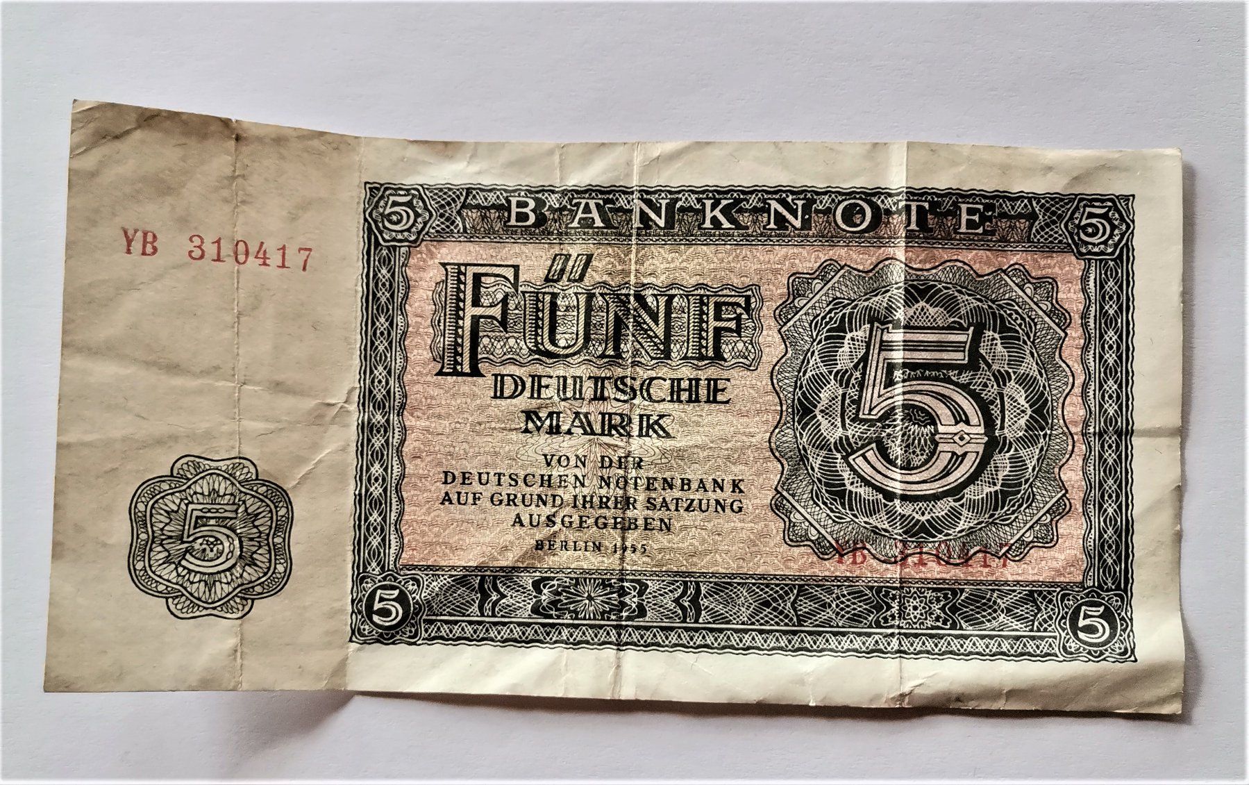 Banconote: 5 Deutsche Mark Schein 1955 SELTEN – Usato da Mund venduto da Happy_trader