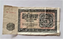 5 Deutsche Mark Schein 1955 SELTEN