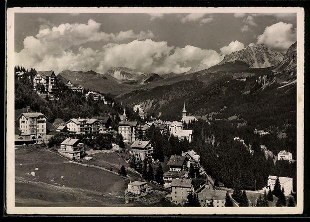 Ansichtskarten: AK Arosa, Ort mit Kirche und Bergpanorama – Gebraucht aus Berlin von bartko-reher