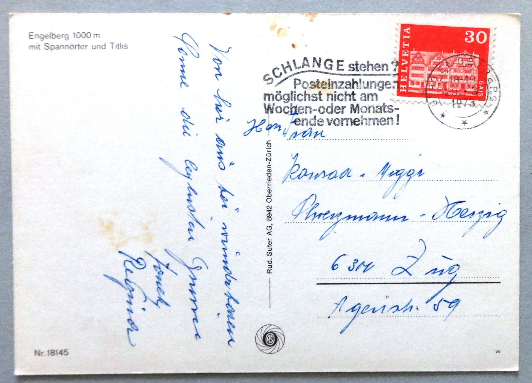 Cartoline postali: Engelberg mit Spannörter und Titlis – Difettoso da Fétigny venduto da Billy2miny 1