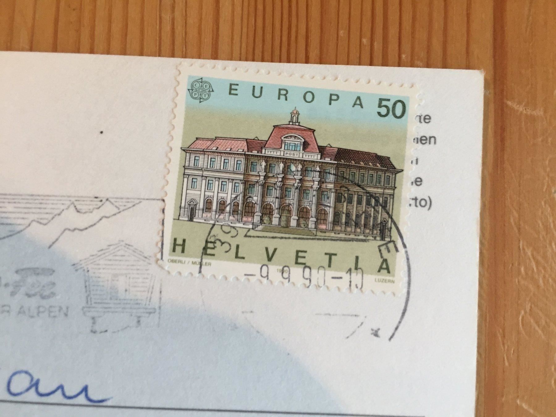 Cartoline postali: Saas-Fee - AK 1990 – Usato da Oberuzwil venduto da Henri09 1